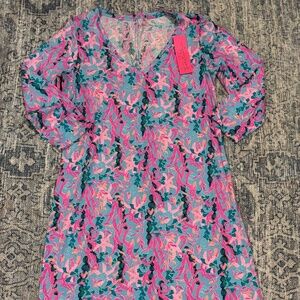 NWT Lilly Pulitzer Tessa Dress 3/4 sleeve seaweed samba print size M